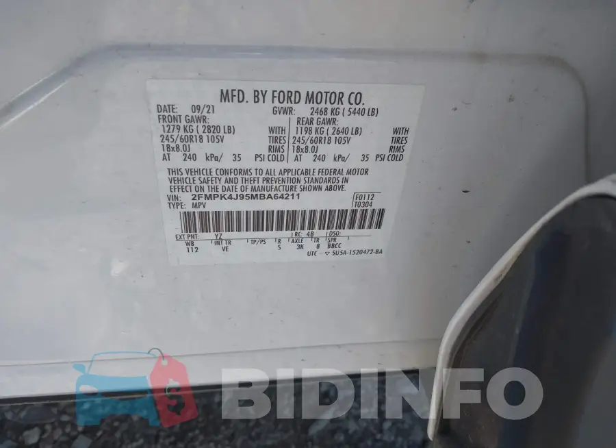 2FMPK4J95MBA64211 Photo# 9
