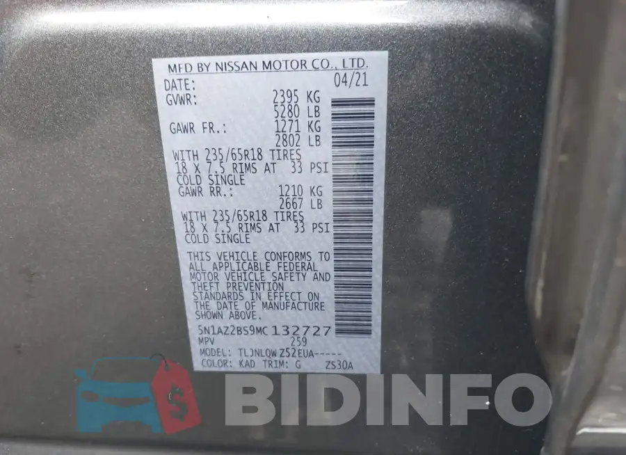 5N1AZ2BS9MC132727 Photo# 9