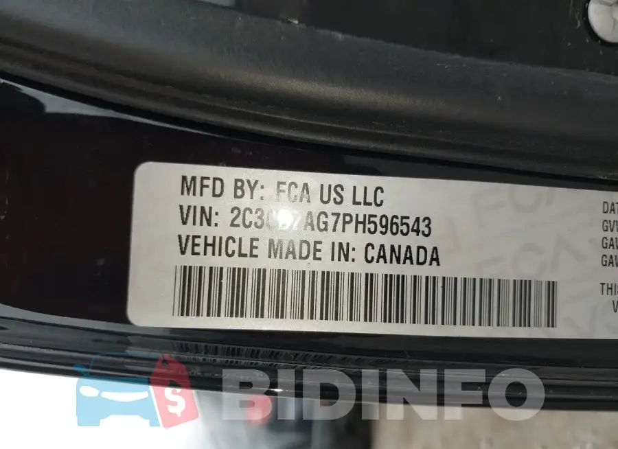 2C3CDZAG7PH596543 Photo# 9