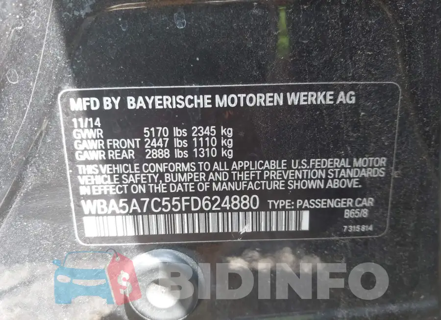 WBA5A7C55FD624880 Photo# 9