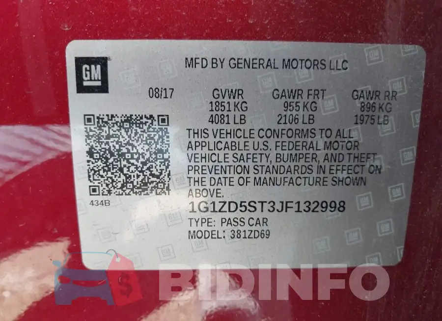 1G1ZD5ST3JF132998 Photo# 9
