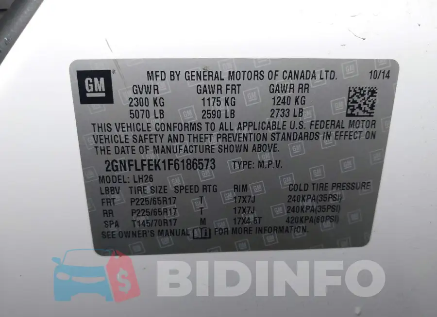 2GNFLFEK1F6186573 Photo# 9