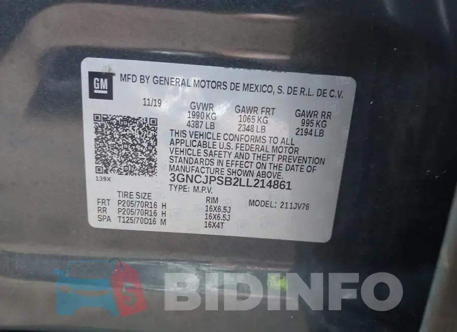 3GNCJPSB2LL214861 Photo# 9