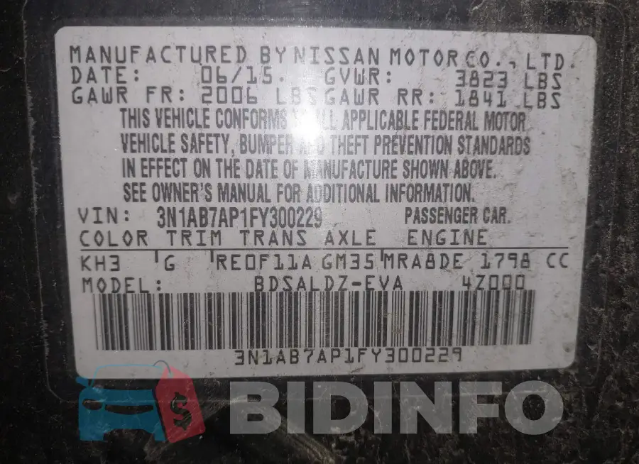 3N1AB7AP1FY300229 Photo# 9