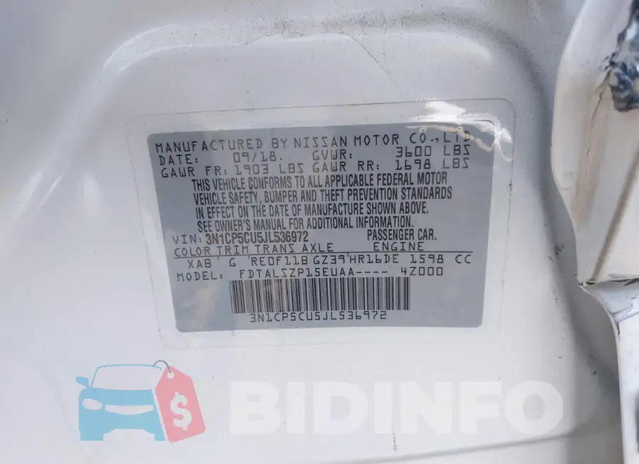 3N1CP5CU5JL536972 Photo# 9