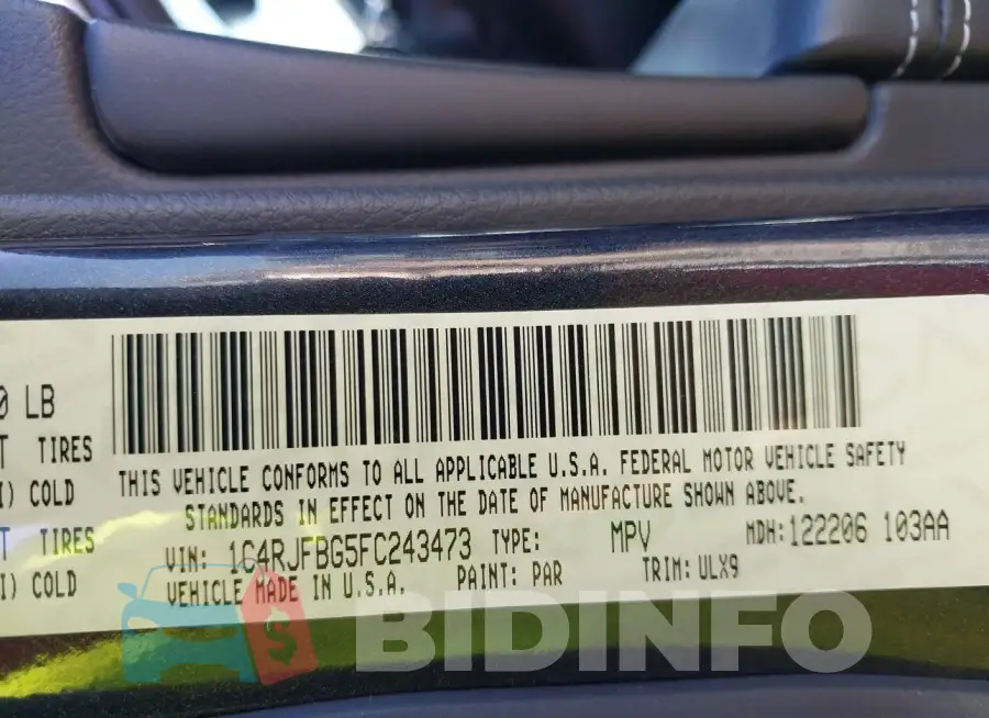 1C4RJFBG5FC243473 Photo# 9