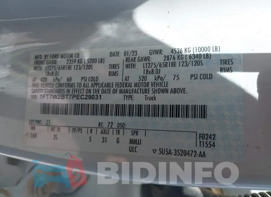 1FT7W2BT7PEC29031 Photo# 9