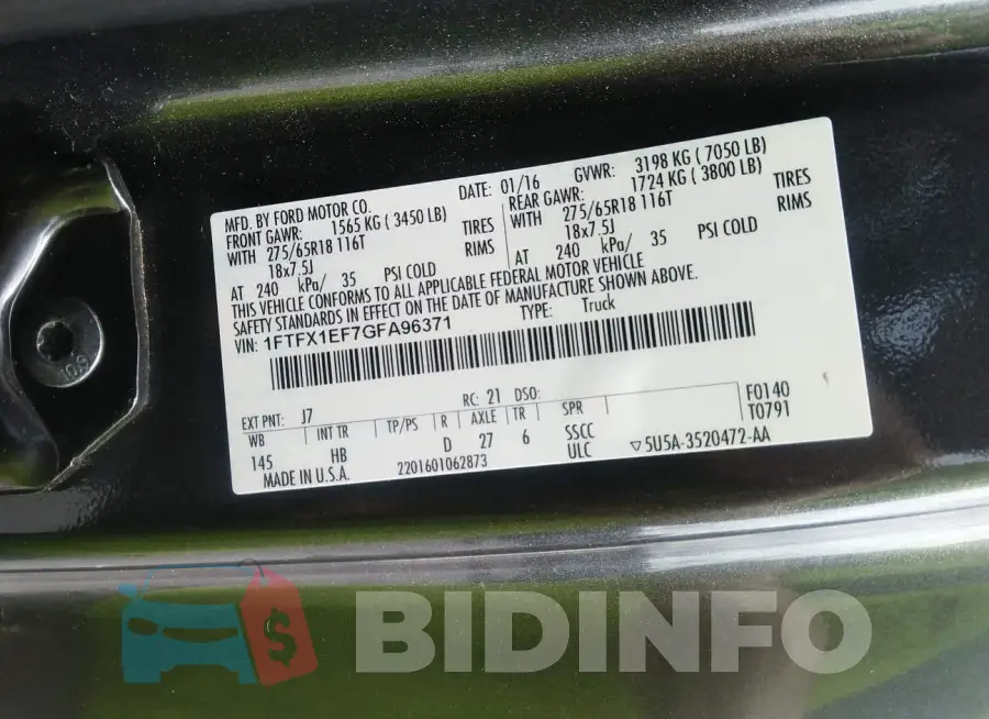 1FTFX1EF7GFA96371 Photo# 9