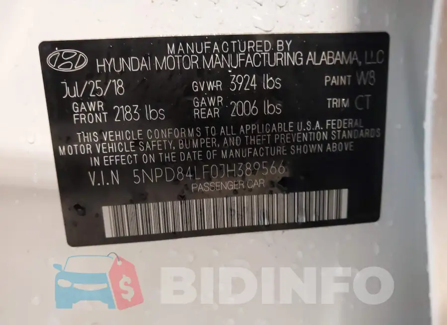 5NPD84LF0JH389566 Photo# 9