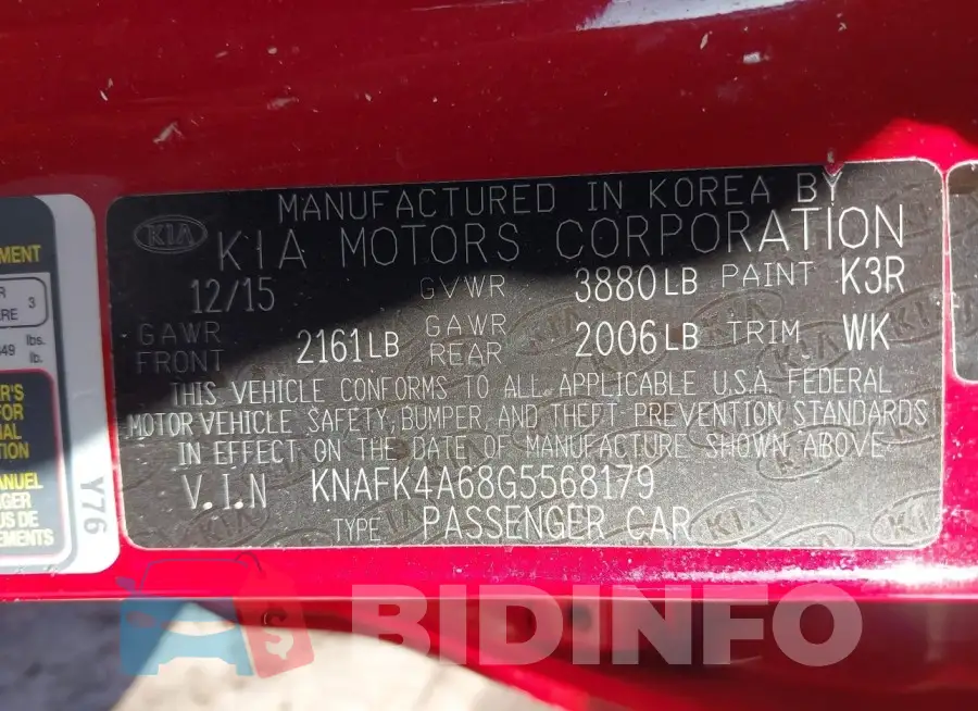 KNAFK4A68G5568179 Photo# 9