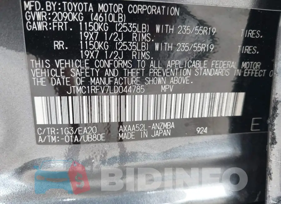JTMC1RFV7LD044785 Photo# 9