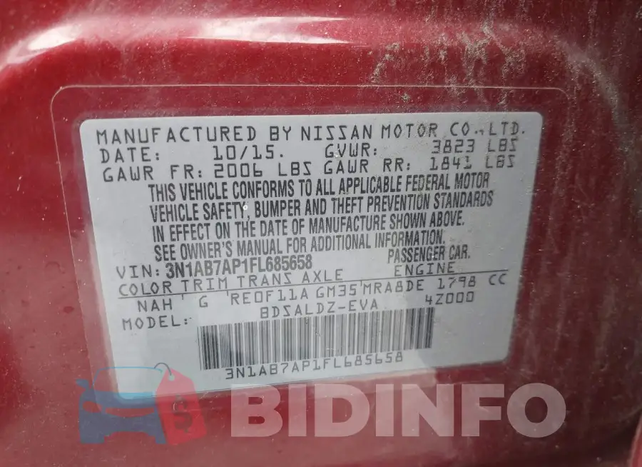 3N1AB7AP1FL685658 Photo# 9