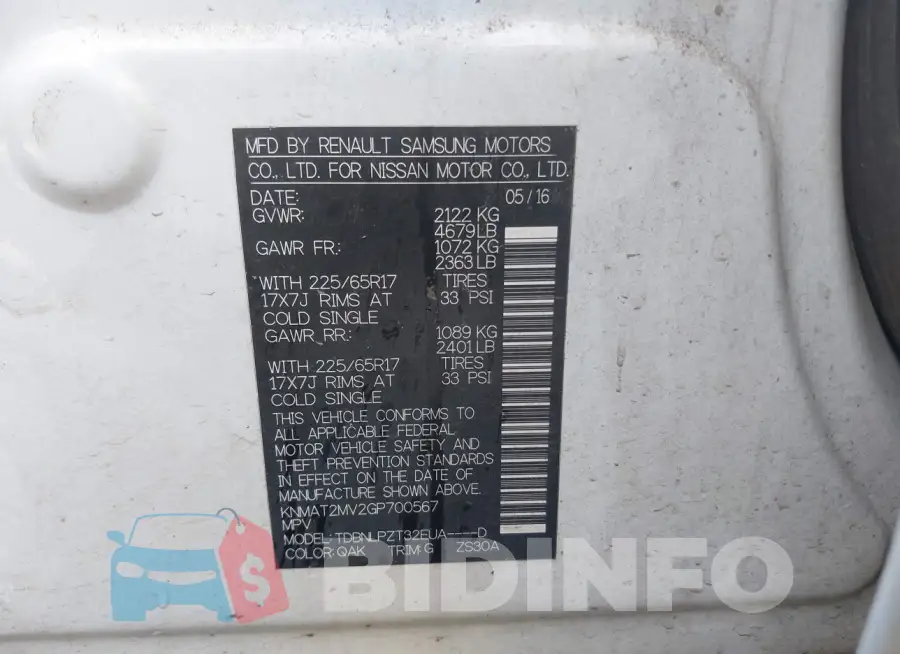 KNMAT2MV2GP700567 Photo# 9