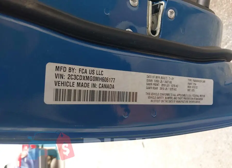 2C3CDXMG0MH606177 Photo# 9
