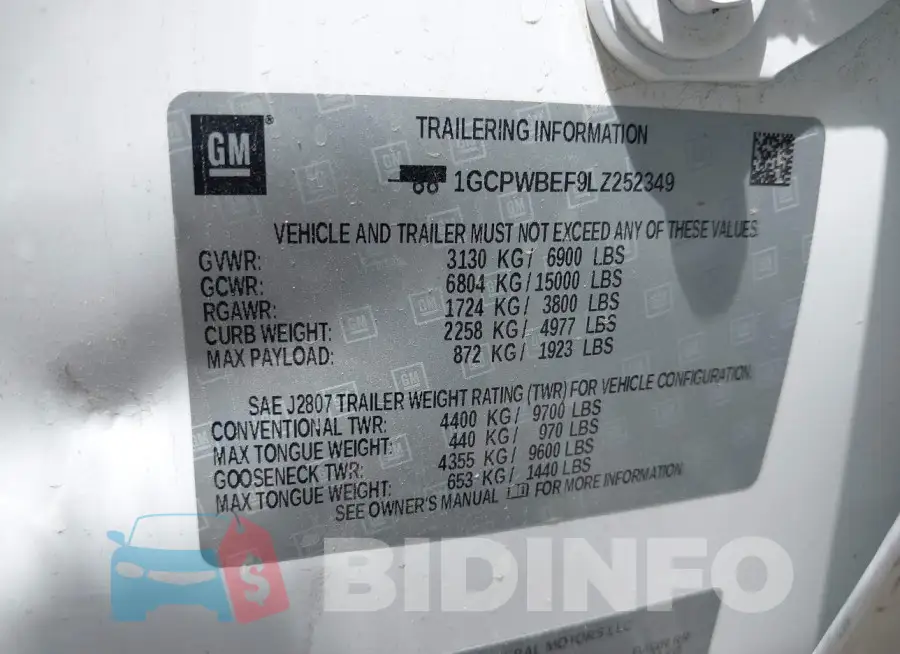 1GCPWBEF9LZ252349 Photo# 9