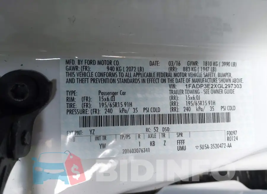 1FADP3E2XGL297303 Photo# 9
