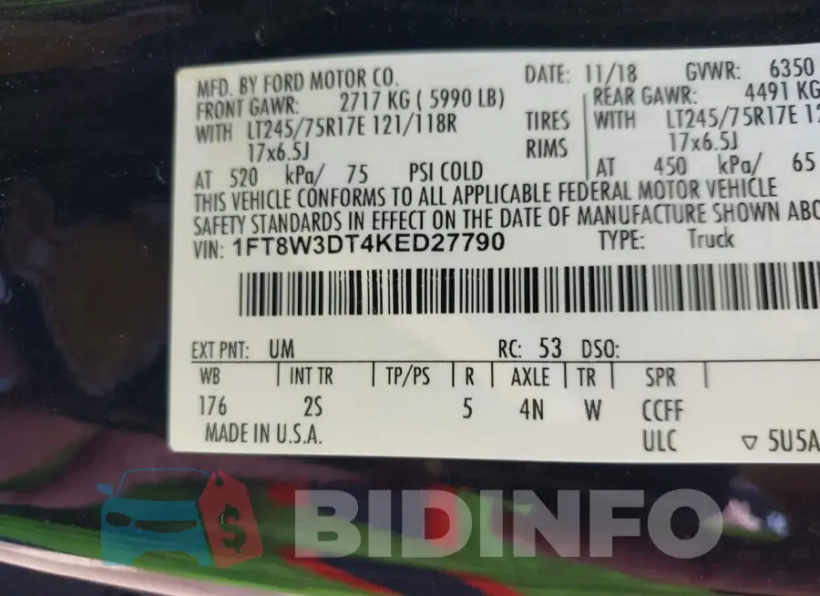 1FT8W3DT4KED27790 Photo# 8