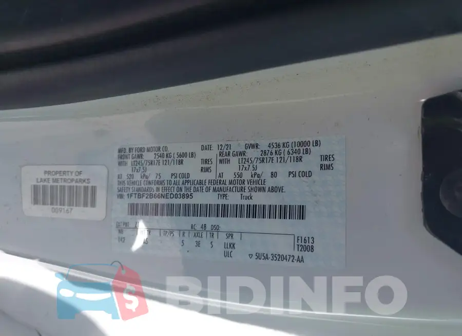 1FTBF2B66NED03895 Photo# 9