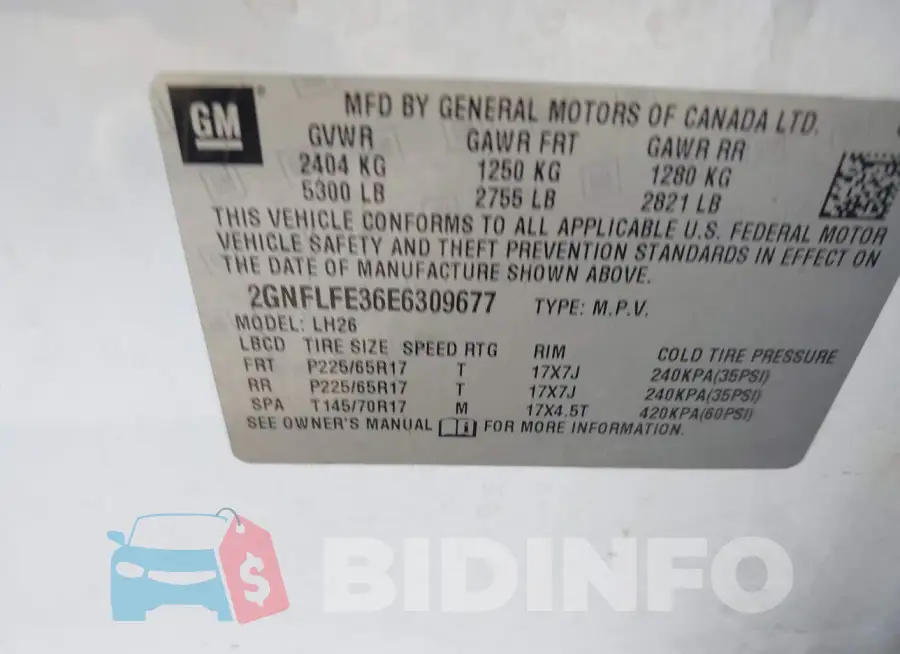 2GNFLFE36E6309677 Photo# 9