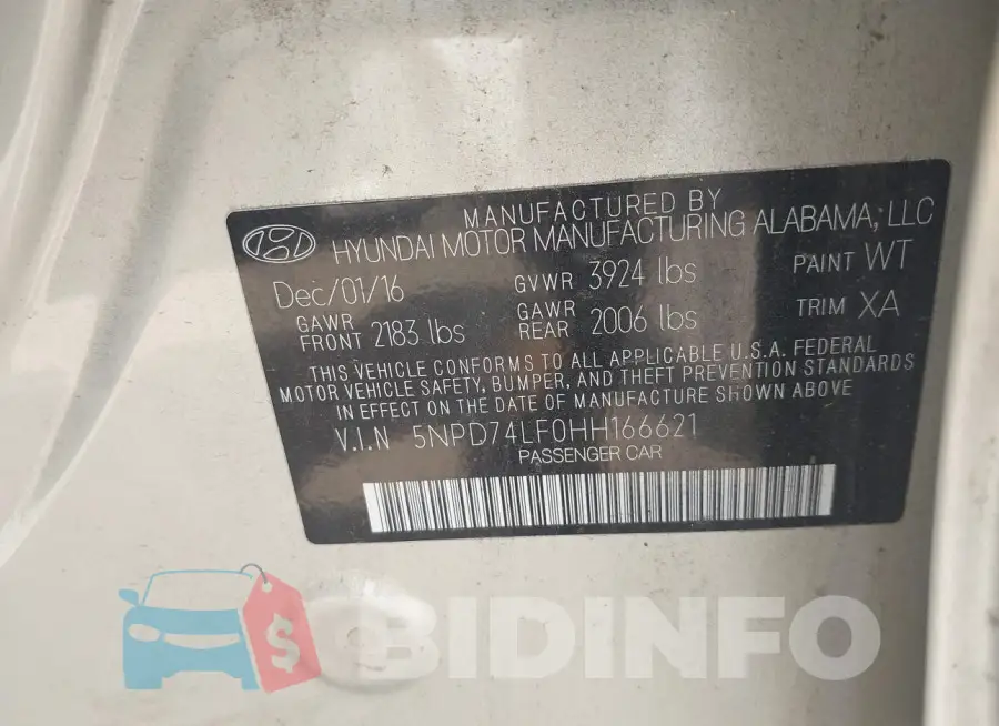 5NPD74LF0HH166621 Photo# 9