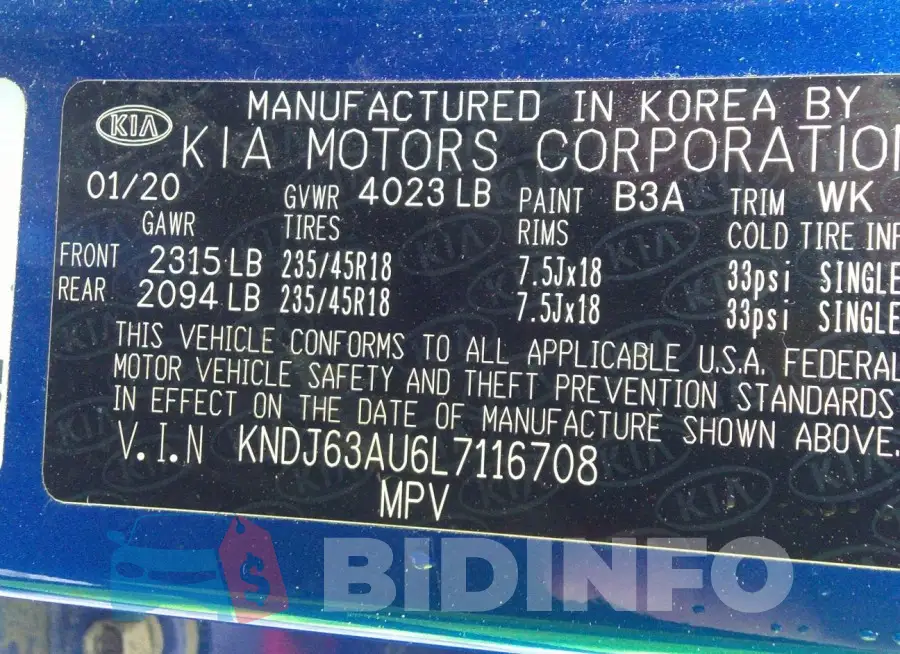 KNDJ63AU6L7116708 Photo# 9