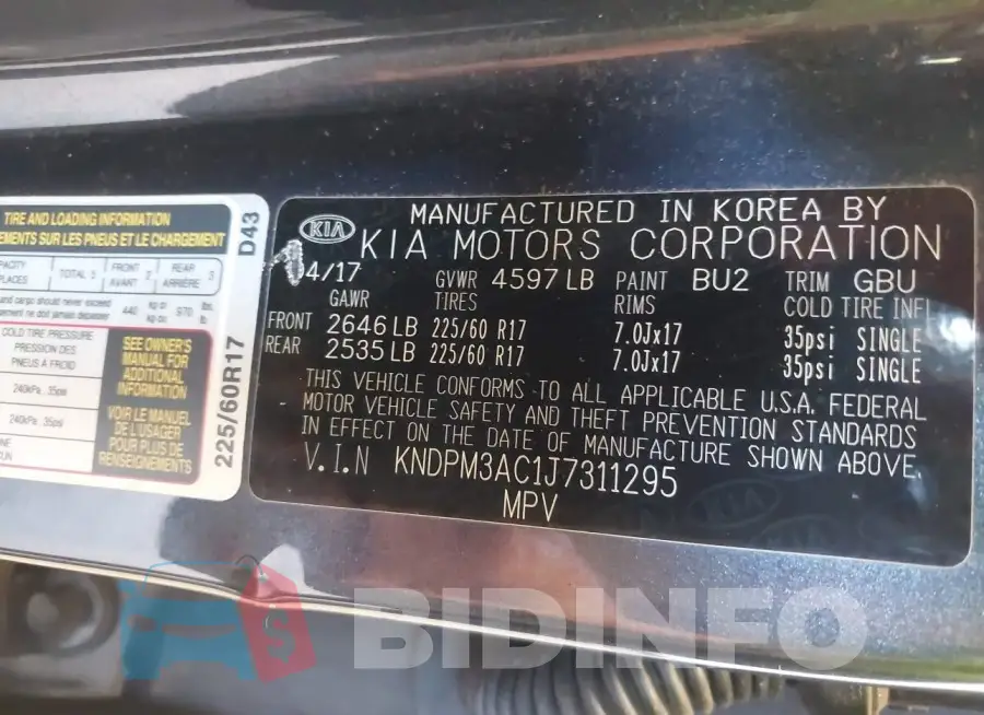 KNDPM3AC1J7311295 Photo# 9