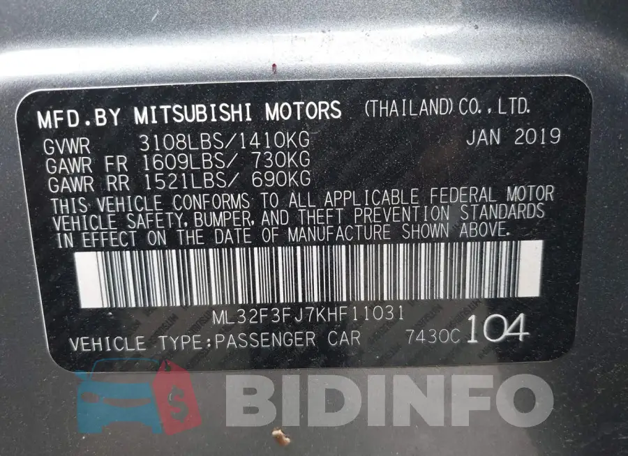 ML32F3FJ7KHF11031 Photo# 9