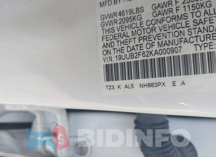 19UUB2F62KA000907 Photo# 9