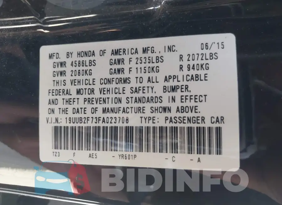 19UUB2F73FA023708 Photo# 9