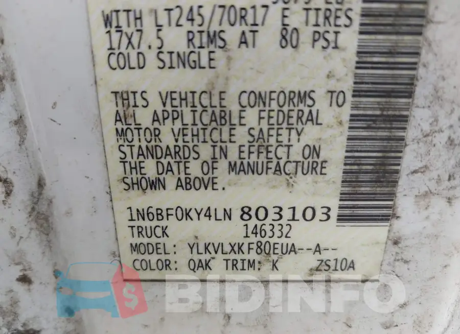 1N6BF0KY4LN803103 Photo# 17