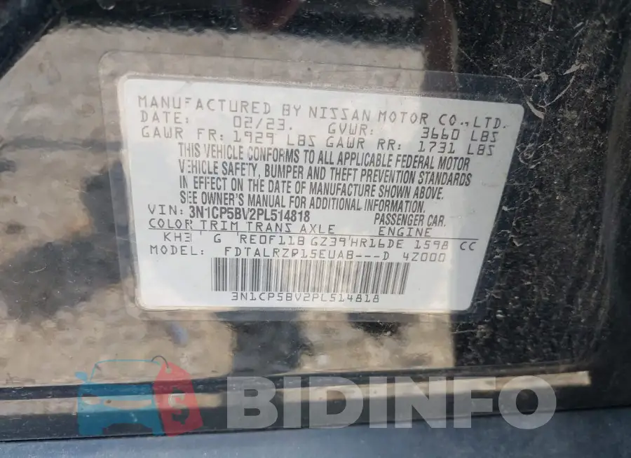 3N1CP5BV2PL514818 Photo# 9