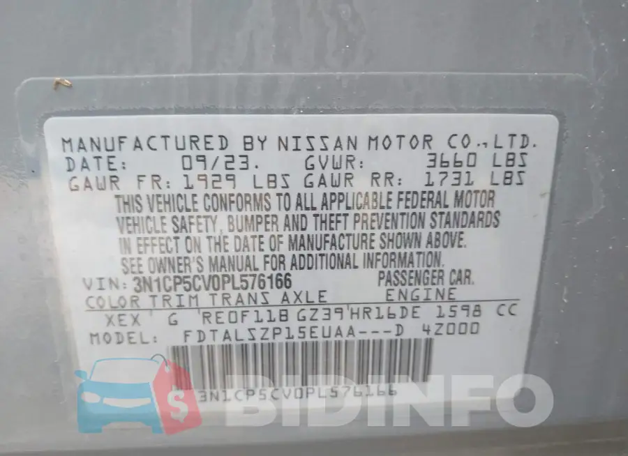 3N1CP5CV0PL576166 Photo# 9
