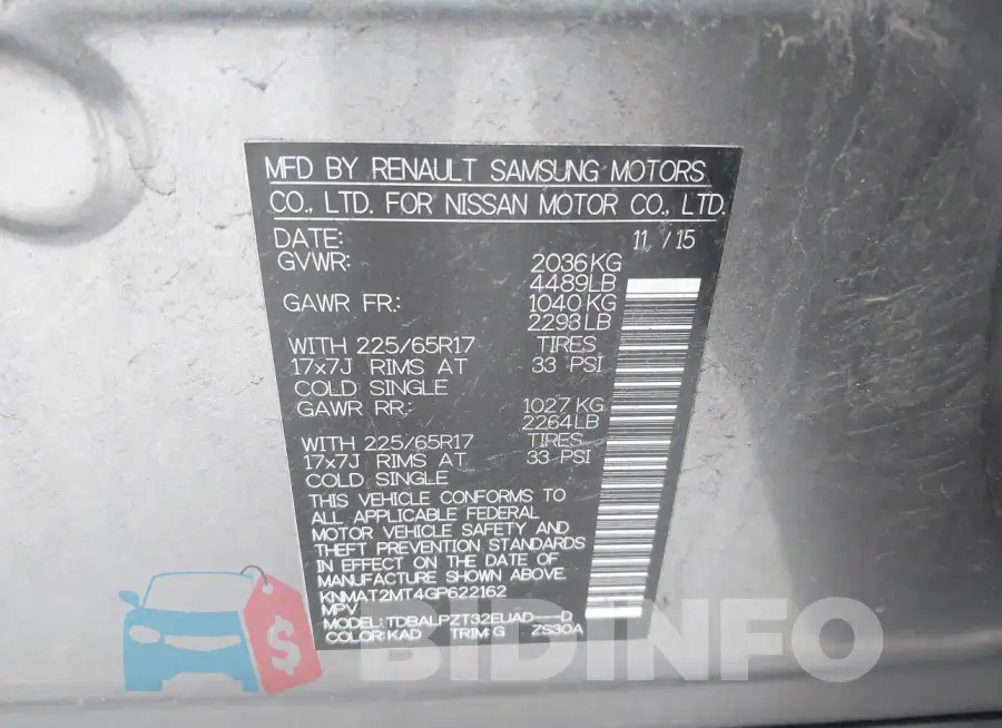 KNMAT2MT4GP622162 Photo# 9