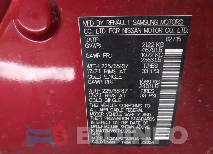 KNMAT2MV6FP537534 Photo# 9