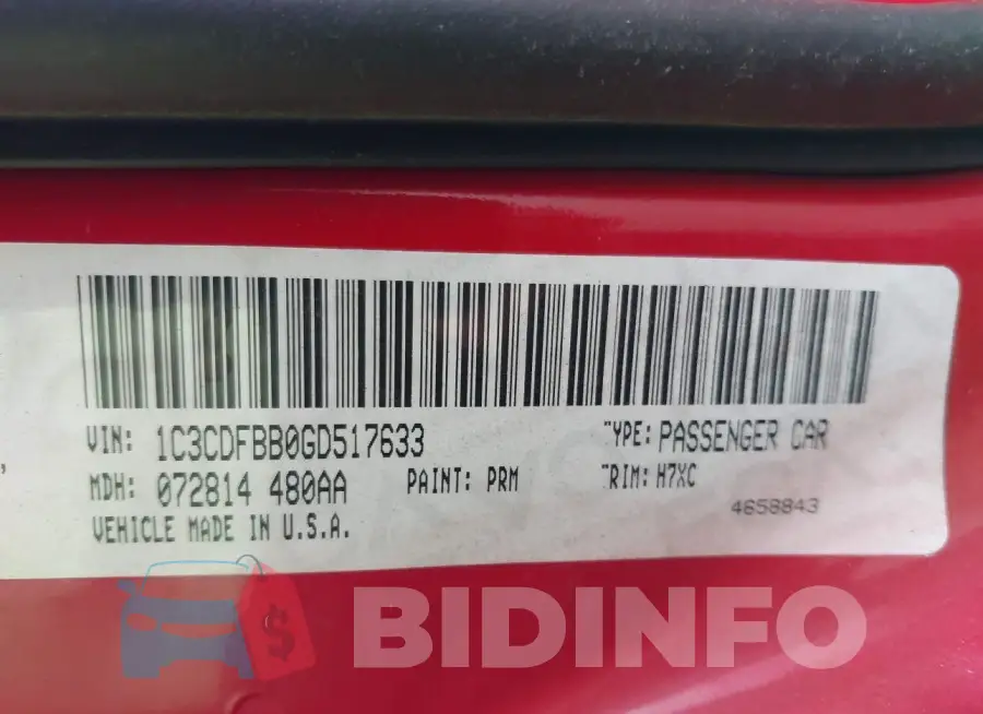 1C3CDFBB0GD517633 Photo# 9
