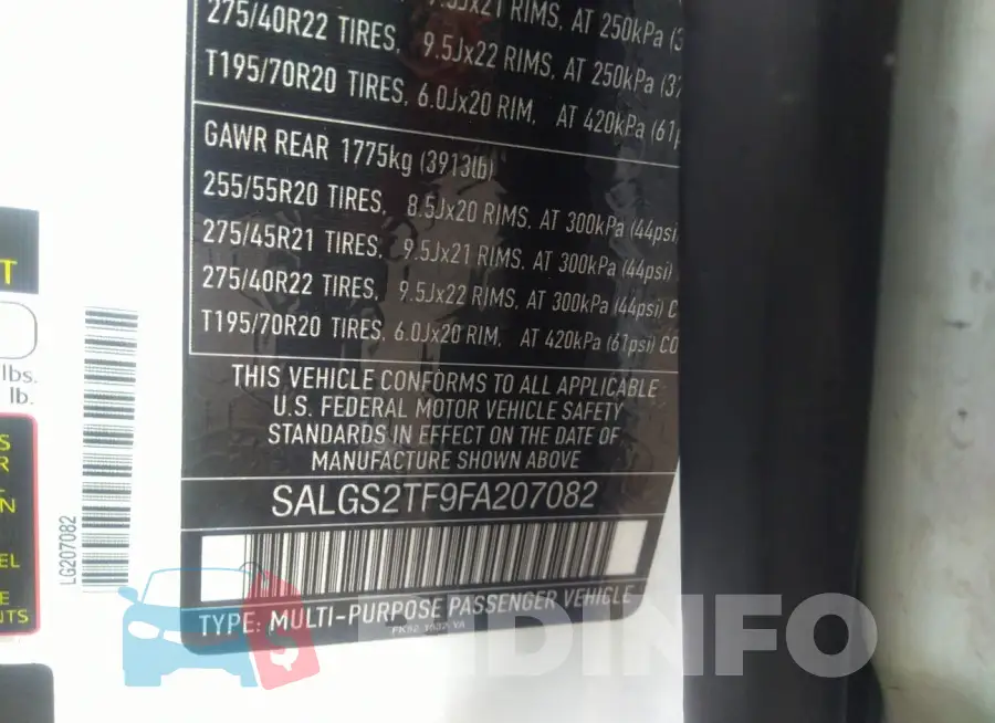 SALGS2TF9FA207082 Photo# 9