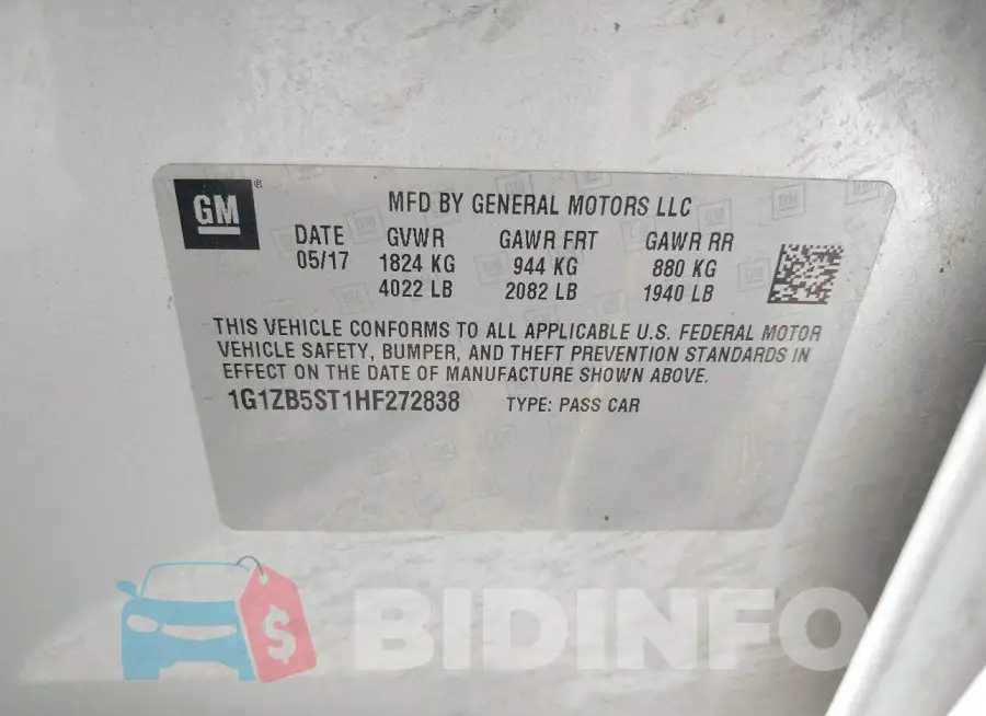 1G1ZB5ST1HF272838 Photo# 9
