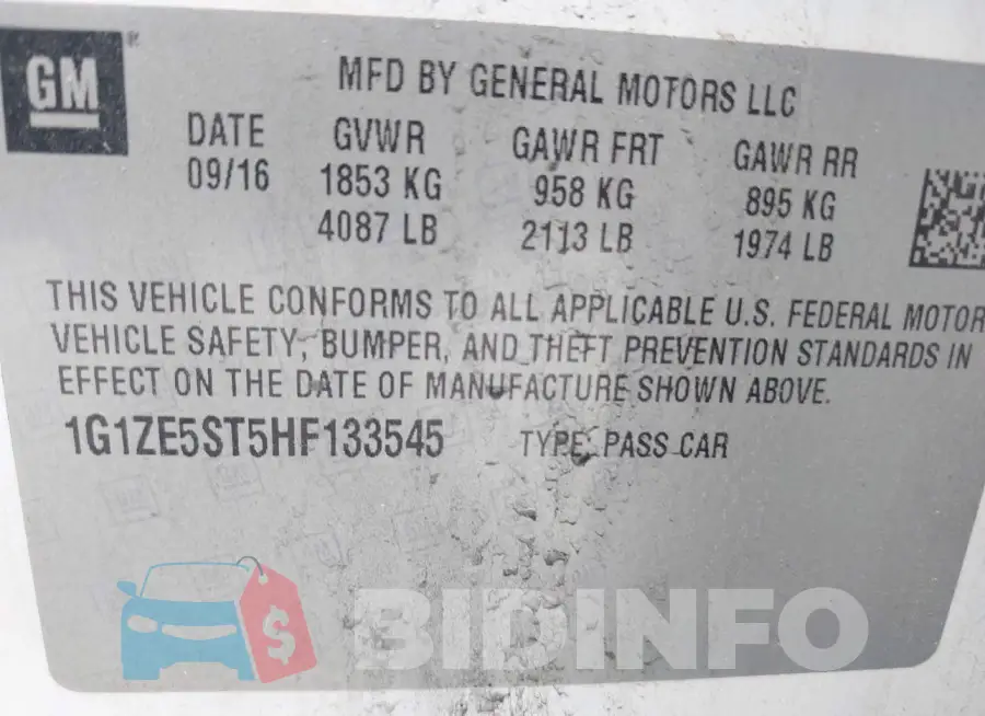 1G1ZE5ST5HF133545 Photo# 9