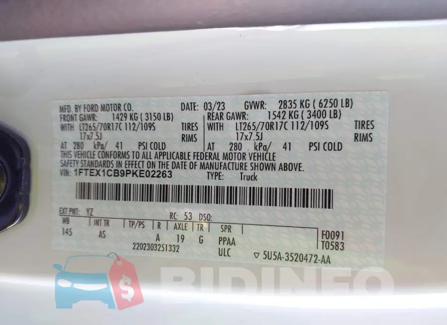 1FTEX1CB9PKE02263 Photo# 9