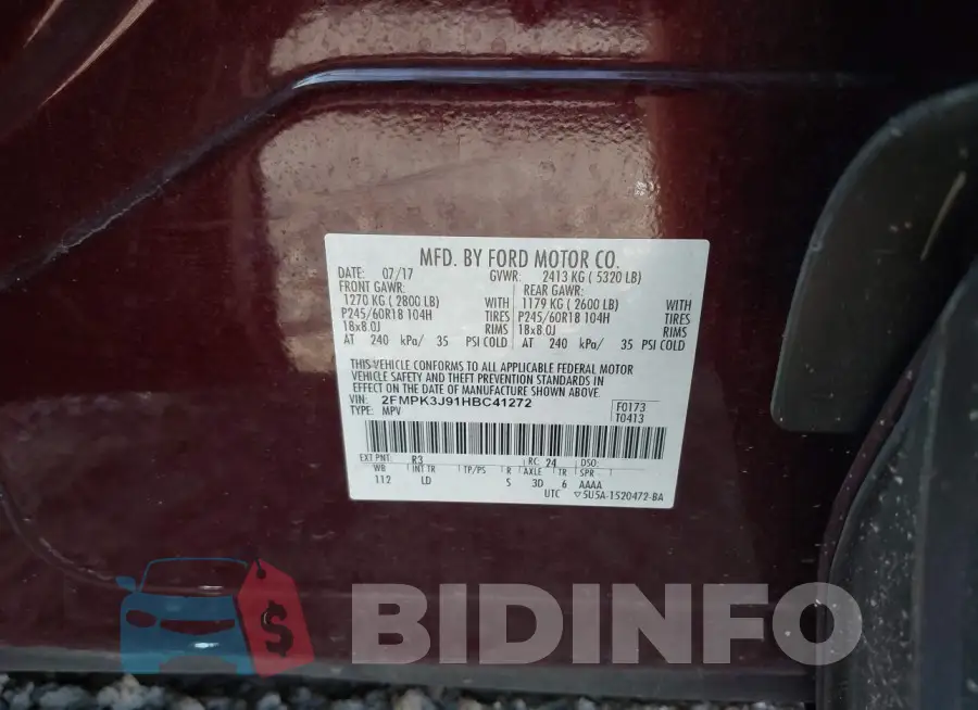 2FMPK3J91HBC41272 Photo# 9