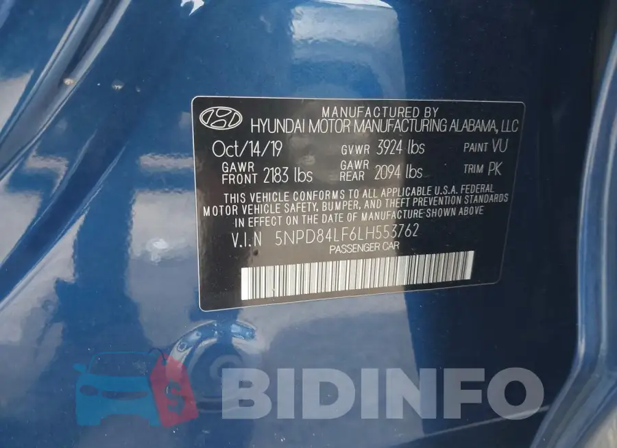 5NPD84LF6LH553762 Photo# 9