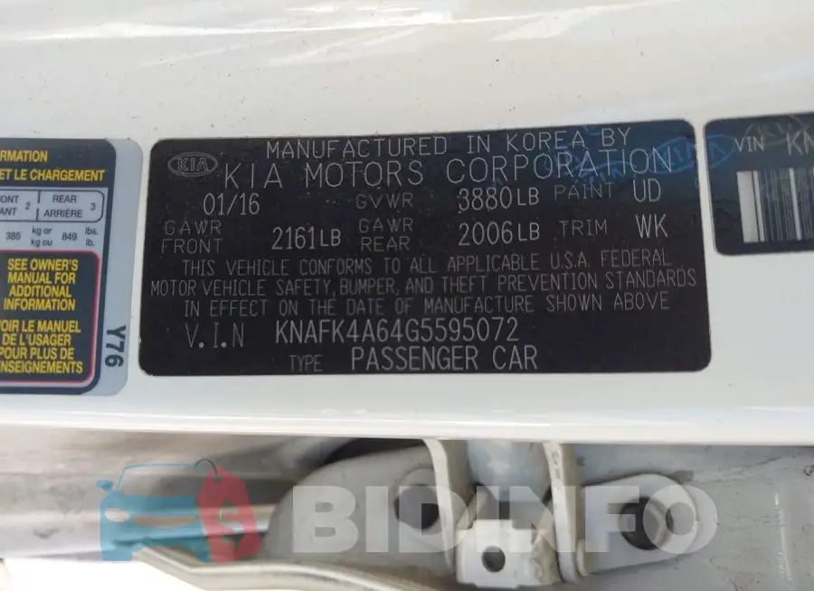 KNAFK4A64G5595072 Photo# 9