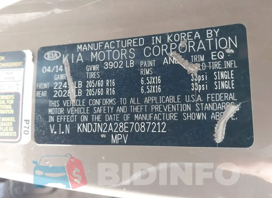 KNDJN2A28E7087212 Photo# 9