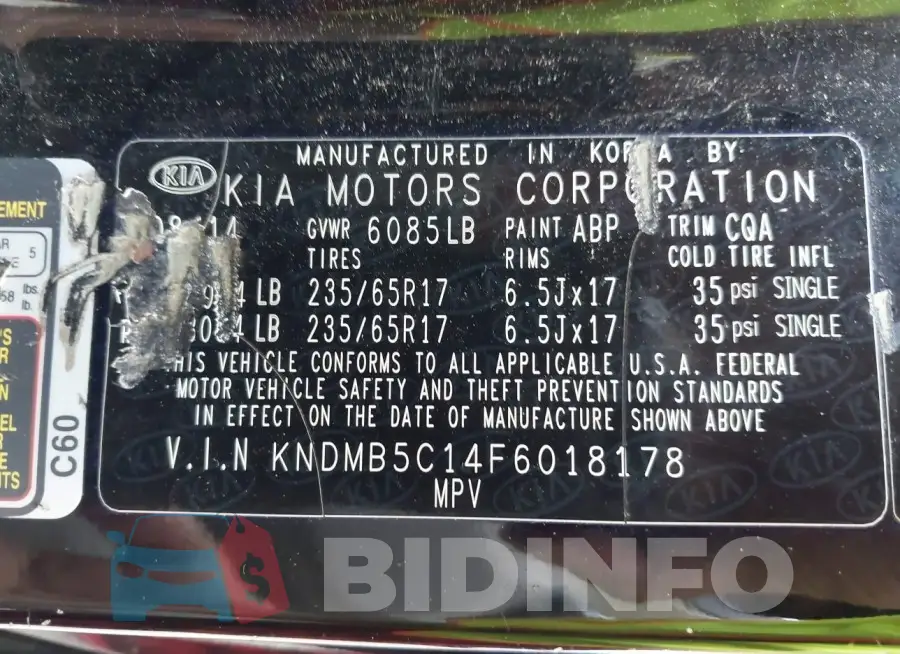 KNDMB5C14F6018178 Photo# 9
