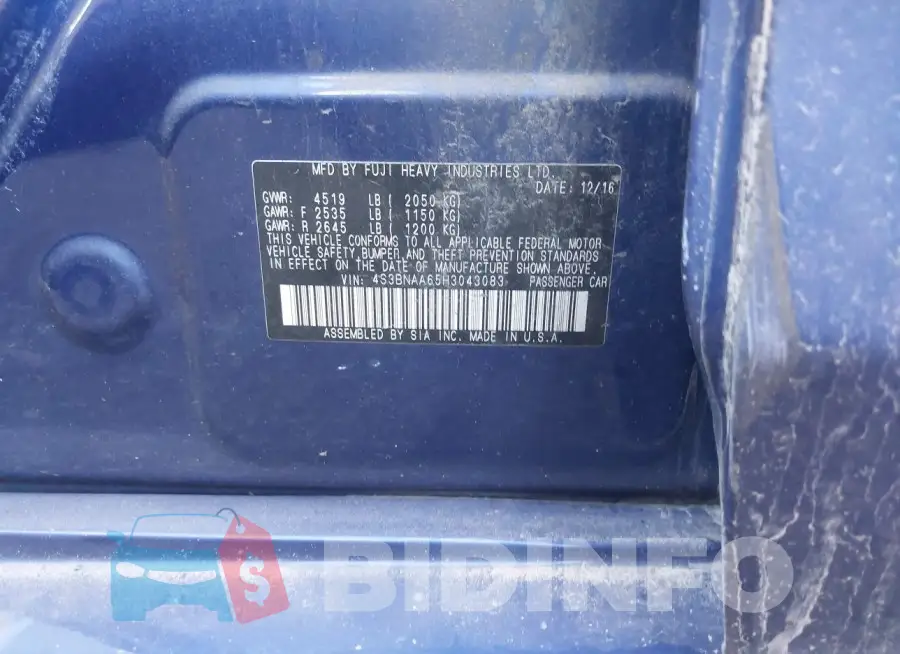 4S3BNAA65H3043083 Photo# 9