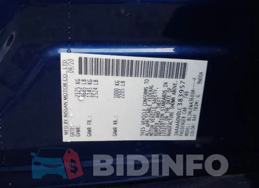 1N4AA6DV0LC383957 Photo# 9