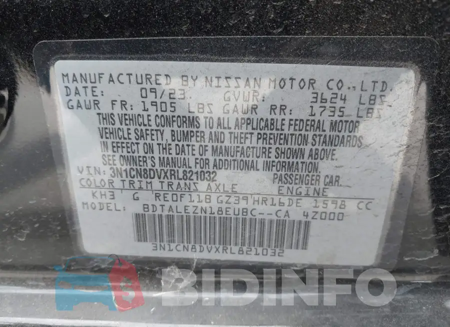 3N1CN8DVXRL821032 Photo# 9