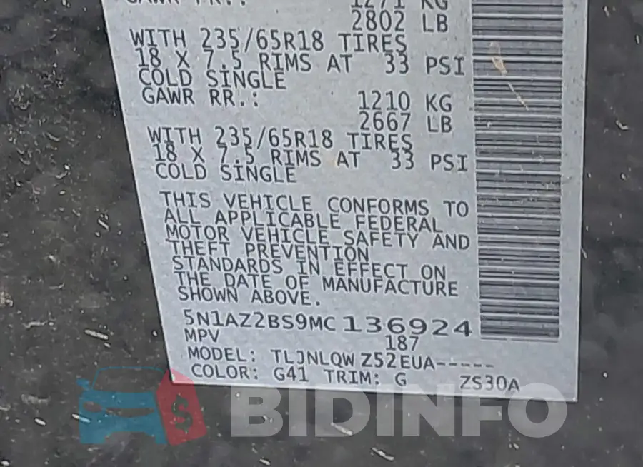5N1AZ2BS9MC136924 Photo# 9
