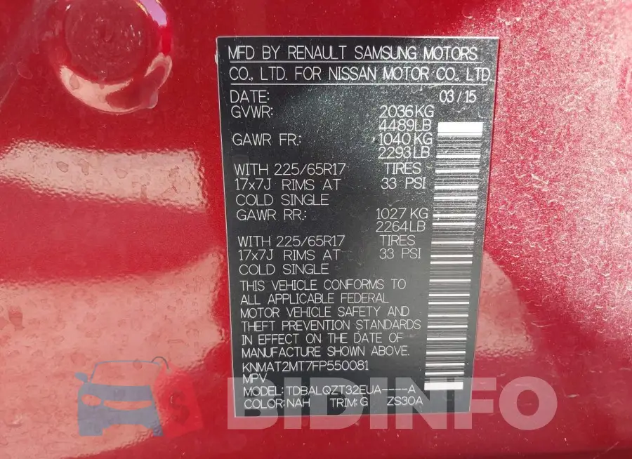 KNMAT2MT7FP550081 Photo# 9