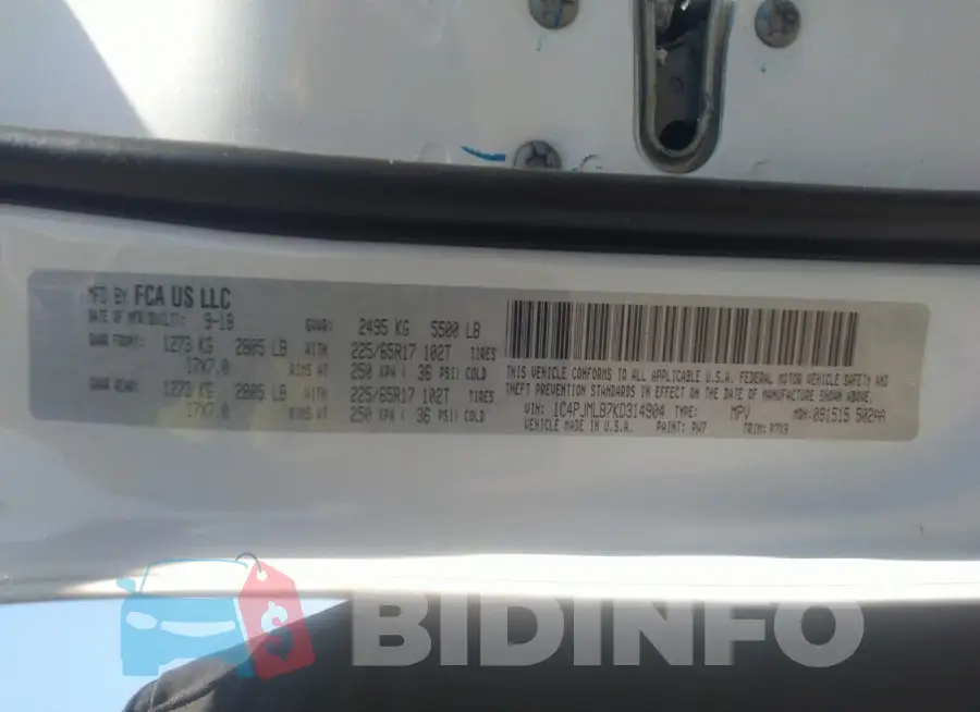 1C4PJMLB7KD314904 Photo# 9